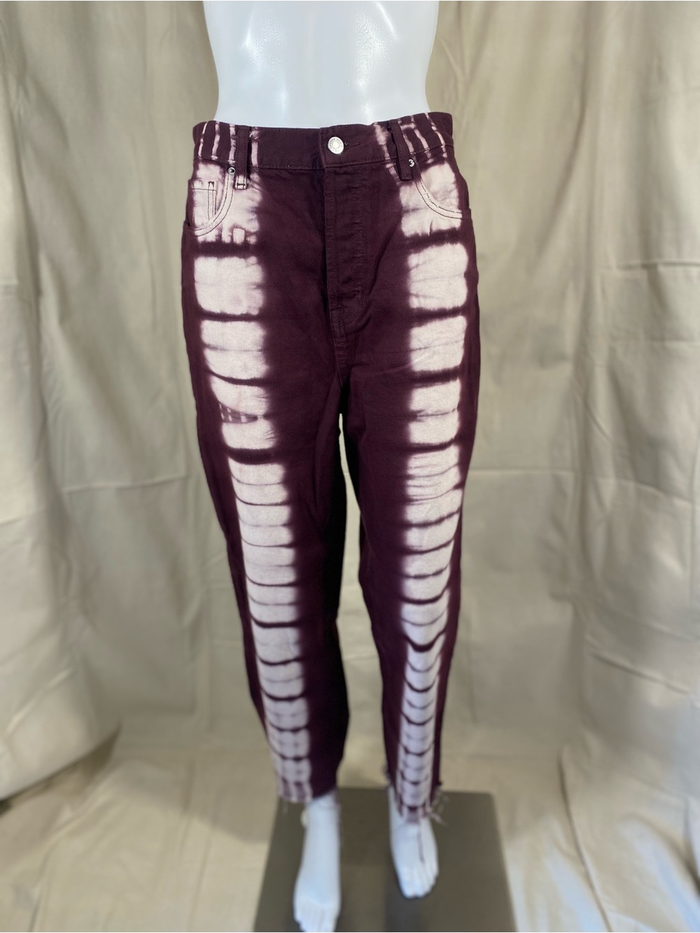 Pacsun Eco Raspberry Tie Dye High Waisted Straight Leg Jeans